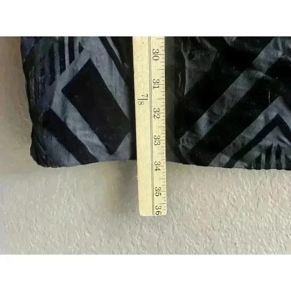 White House Black Market Black Geometric Burnout Velvet Shift Dress Size S - Picture 7 of 7
